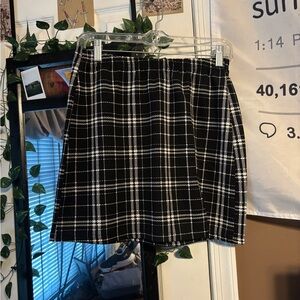 Black and white plaid mini skirt